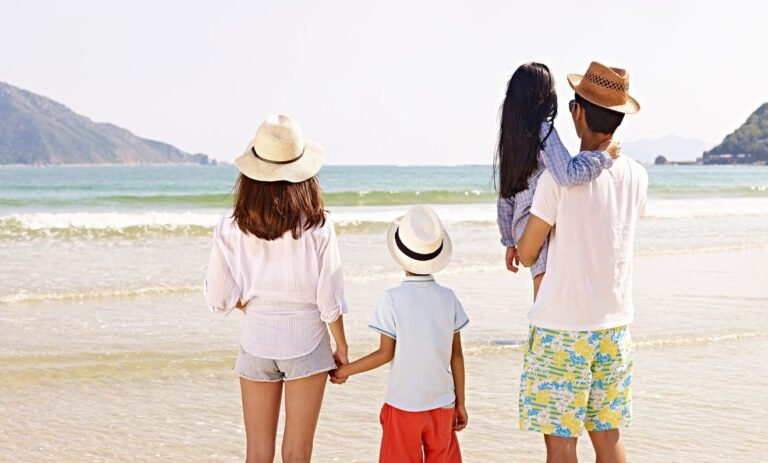 Family on summer vacation with homeowners insurance from CAV Insurance Agency